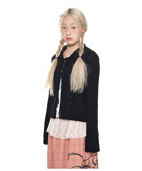 youthbath(ユースバース)の「Lace-Up Shawl Collar Cardigan_black(カーディガン/ボレロ・レディース・その他・SMALL/MEDIUM)」の7枚目の写真