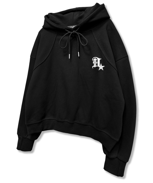 DAMISH(ダミシュ)の「ゴシック3Dシンボル刺繍フードパーカー_ブラック(パーカー・レディース・ブラック・MEDIUM/LARGE)」の3枚目の写真