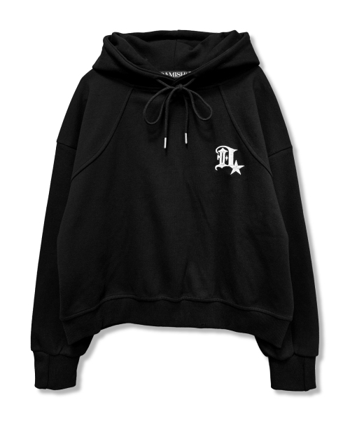 DAMISH(ダミシュ)の「ゴシック3Dシンボル刺繍フードパーカー_ブラック(パーカー・レディース・ブラック・MEDIUM/LARGE)」の4枚目の写真
