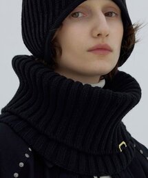 UNDERCONTROL STUDIO（アンダーコントロールスタジオ）の「冬用マフラー ネックウォーマー / リブ / ラムウール / ブラック（スポーツグッズ）」