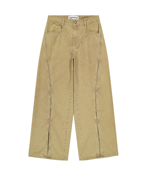 UNGIMMICK(アンジミック)の「WAVE-TUCK WASHED LIGHT PANTS (BEIGE)(デニムパンツ・メンズ・その他・SMALL/MEDIUM/LARGE)」の1枚目の写真