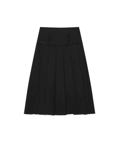 THREE TO EIGHTY（スリートゥエイティー）の「CUT HEM BELT PLEATS SKIRT BLACK（スカート・レディース・その他・MEDIUM/SMALL）」の4枚目の写真