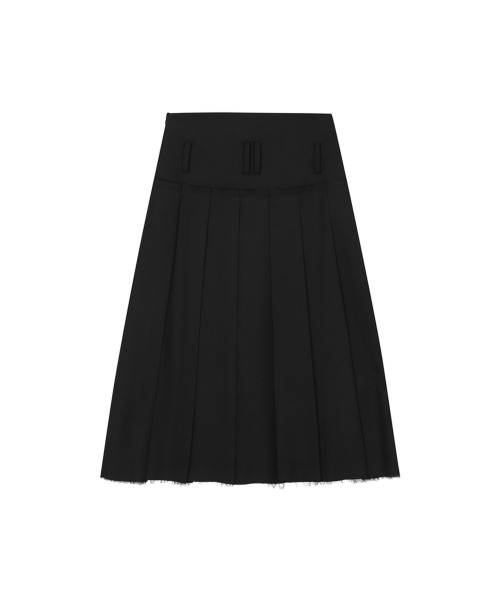 THREE TO EIGHTY（スリートゥエイティー）の「CUT HEM BELT PLEATS SKIRT BLACK（スカート・レディース・その他・MEDIUM/SMALL）」の5枚目の写真