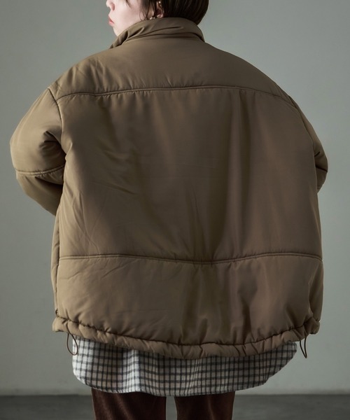 Fashion Letter(ファッションレター)の「スタンドカラー中綿パディングコート(ダウンジャケット/コート・レディース・モカ/オフホワイト/ブラック・M)」の21枚目の写真