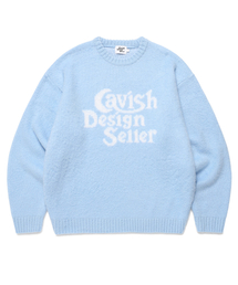 Cavish | BRUSHED SELLER LOGO KNIT CREWNECK BLUE(CV2DFUK600A)(ニット/セーター)