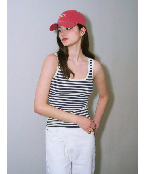 LILY HEIZE（リリーヘイズ）の「ゼルダストライプスリーブレストップ_CHARCOAL（Tシャツ/カットソー・レディース・チャコール・FREE）」の3枚目の写真