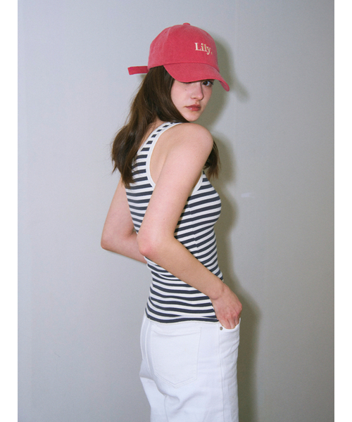 LILY HEIZE（リリーヘイズ）の「ゼルダストライプスリーブレストップ_CHARCOAL（Tシャツ/カットソー・レディース・チャコール・FREE）」の4枚目の写真