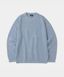 LETTERCOMO（レテルコモ）の「エッセンシャルハッチラウンドニットスカイブルー（ニット/セーター）」