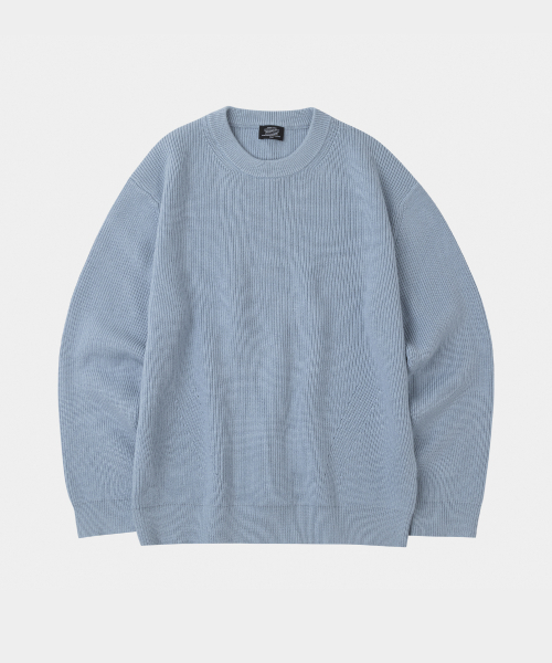 Essential Hatch round neck knit sky blue