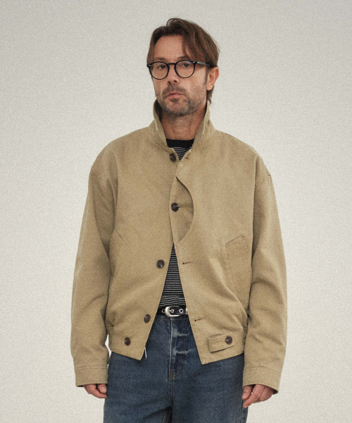 ウォッシュドヘビコットンブルゾン_BEIGE