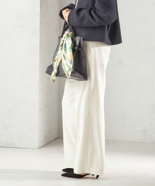 手洗い可能〉ダブル クロス セミ ワイド パンツ（セレモニー対応可