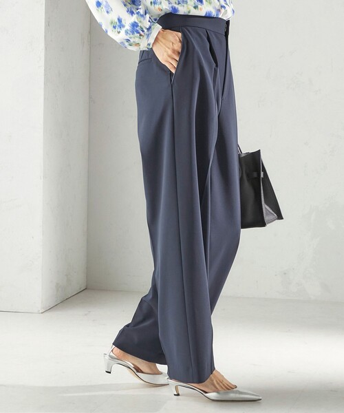 手洗い可能〉ダブル クロス セミ ワイド パンツ（セレモニー対応可