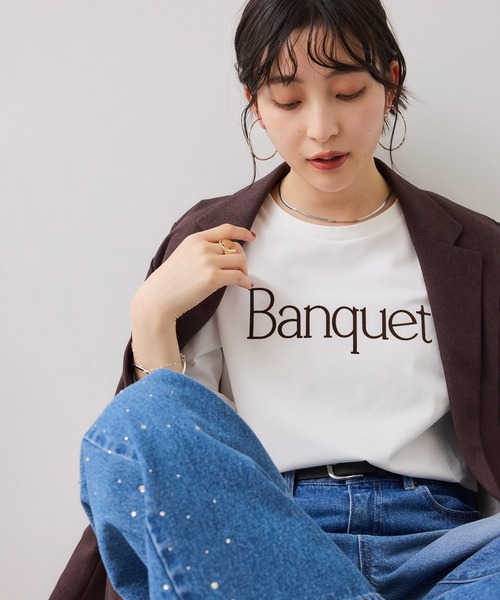 VIS(ビス)の「ロゴ&フォトアソートプリントロンT(Tシャツ/カットソー・レディース・ホワイト/ホワイト系その他/チャコールグレー・FREE)」の1枚目の写真