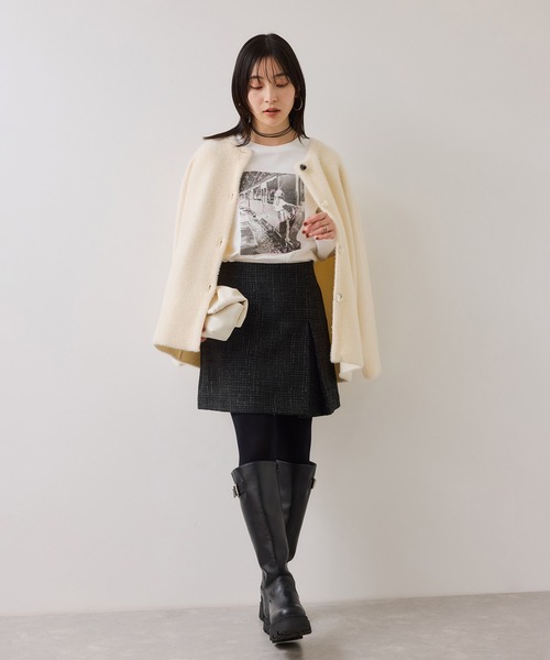 VIS(ビス)の「ロゴ&フォトアソートプリントロンT(Tシャツ/カットソー・レディース・ホワイト/ホワイト系その他/チャコールグレー・FREE)」の6枚目の写真