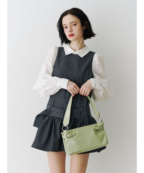 jouetie（ジュエティ）の「シャツドッキングミニワンピース（シャツワンピース・レディース・レッド/ネイビー/グレー・MEDIUM）」の5枚目の写真