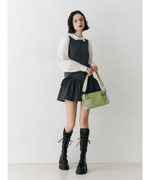 jouetie（ジュエティ）の「シャツドッキングミニワンピース（シャツワンピース・レディース・レッド/ネイビー/グレー・MEDIUM）」の7枚目の写真