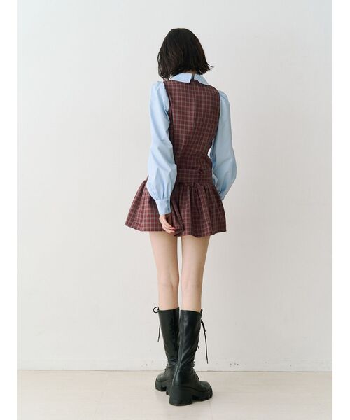 jouetie（ジュエティ）の「シャツドッキングミニワンピース（シャツワンピース・レディース・レッド/ネイビー/グレー・MEDIUM）」の14枚目の写真