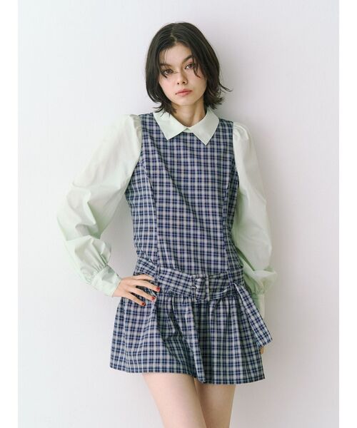 jouetie（ジュエティ）の「シャツドッキングミニワンピース（シャツワンピース・レディース・レッド/ネイビー/グレー・MEDIUM）」の18枚目の写真