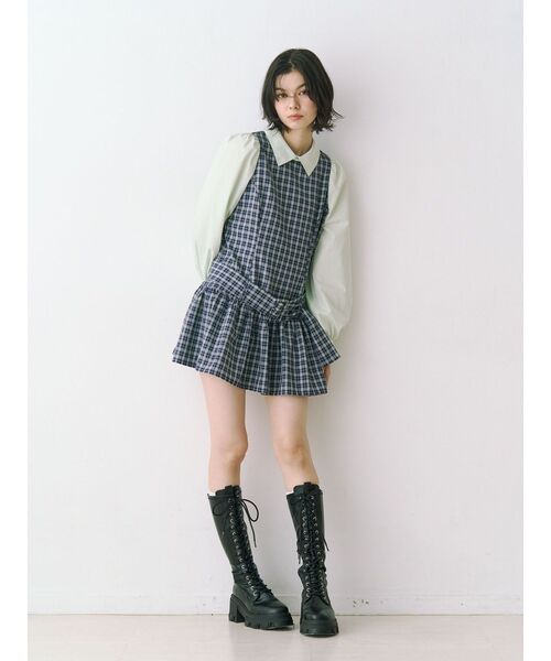 jouetie（ジュエティ）の「シャツドッキングミニワンピース（シャツワンピース・レディース・レッド/ネイビー/グレー・MEDIUM）」の20枚目の写真