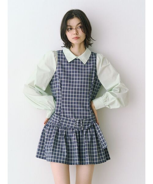 jouetie（ジュエティ）の「シャツドッキングミニワンピース（シャツワンピース・レディース・レッド/ネイビー/グレー・MEDIUM）」の16枚目の写真