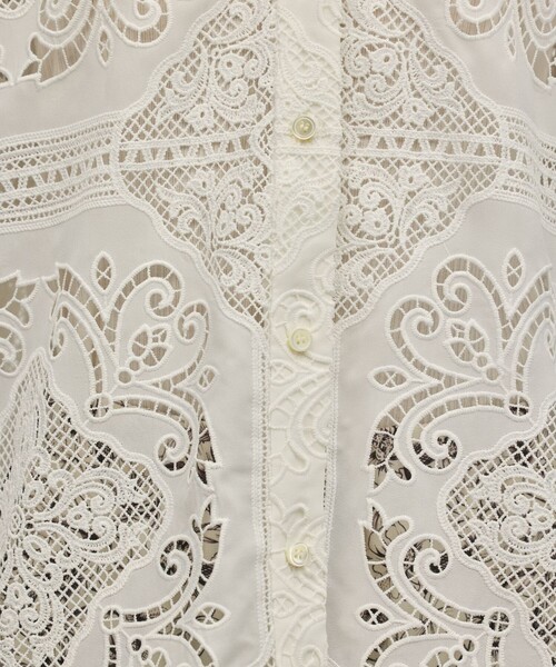 Diagram(ダイアグラム)の「パネル刺繍シャツ(シャツ/ブラウス・レディース・キナリ/ホワイト・36)」の8枚目の写真