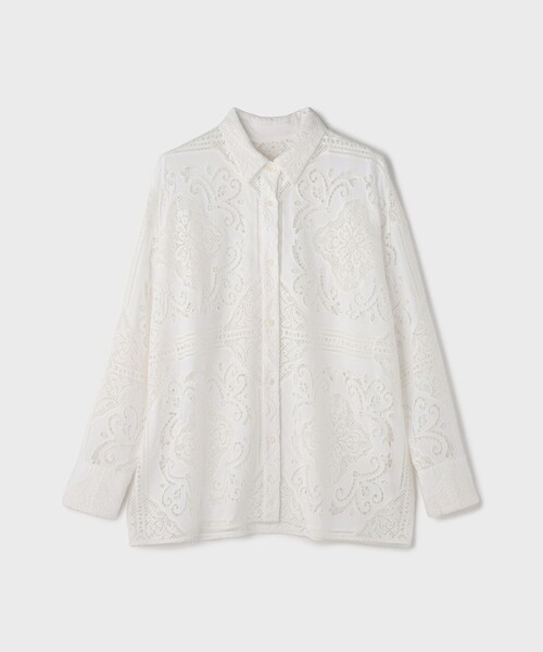 Diagram(ダイアグラム)の「パネル刺繍シャツ(シャツ/ブラウス・レディース・キナリ/ホワイト・36)」の11枚目の写真