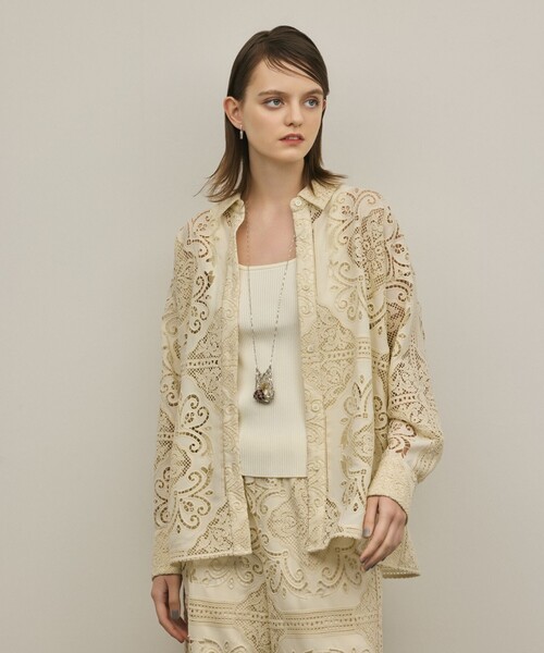 Diagram(ダイアグラム)の「パネル刺繍シャツ(シャツ/ブラウス・レディース・キナリ/ホワイト・36)」の18枚目の写真