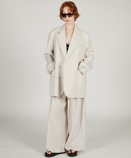 PRANK PROJECT（プランクプロジェクト）の「【2026Spring Pre-Order】ダブルウエストスラックス / Double-Waist Slacks（スラックス・レディース・ブラック/グレイッシュベージュ/ホワイト・36/38）」の7枚目の写真