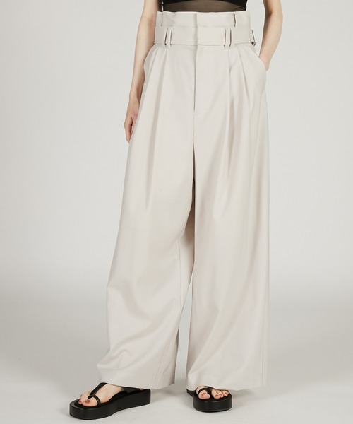 PRANK PROJECT（プランクプロジェクト）の「【2026Spring Pre-Order】ダブルウエストスラックス / Double-Waist Slacks（スラックス・レディース・ブラック/グレイッシュベージュ/ホワイト・36/38）」の9枚目の写真