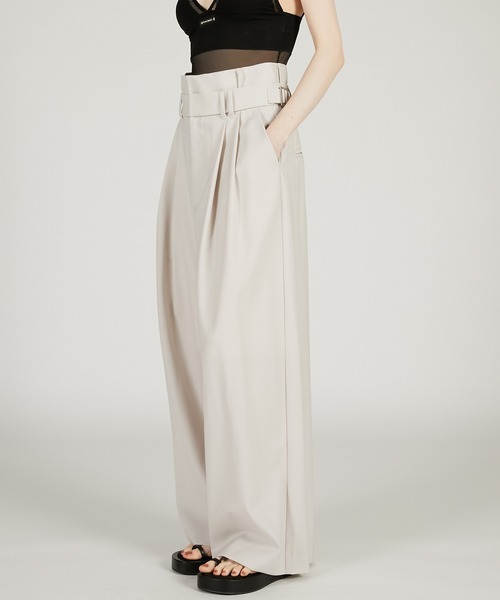 PRANK PROJECT（プランクプロジェクト）の「【2026Spring Pre-Order】ダブルウエストスラックス / Double-Waist Slacks（スラックス・レディース・ブラック/グレイッシュベージュ/ホワイト・36/38）」の10枚目の写真