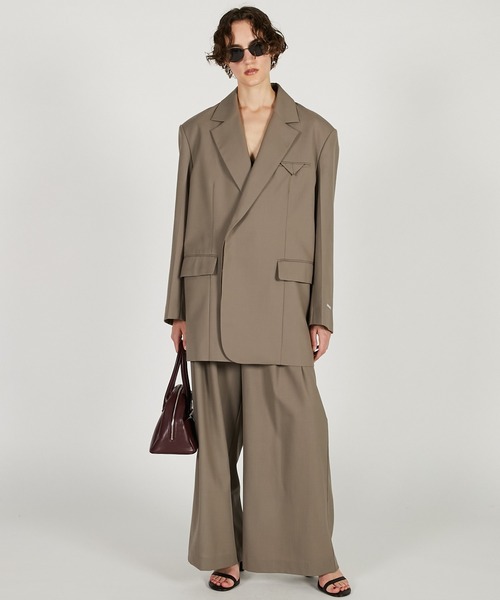 PRANK PROJECT（プランクプロジェクト）の「【2026Spring Pre-Order】ダブルウエストスラックス / Double-Waist Slacks（スラックス・レディース・ブラック/グレイッシュベージュ/ホワイト・36/38）」の8枚目の写真