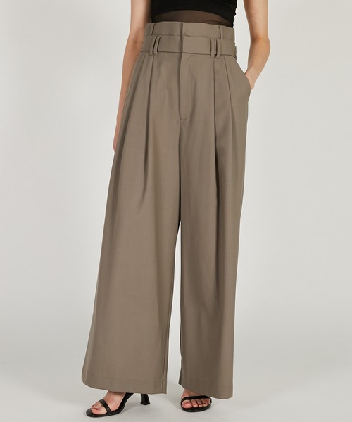 PRANK PROJECT（プランクプロジェクト）の「【2026Spring Pre-Order】ダブルウエストスラックス / Double-Waist Slacks（スラックス・レディース・ブラック/グレイッシュベージュ/ホワイト・36/38）」の13枚目の写真