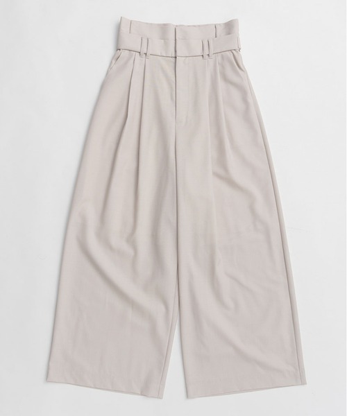 PRANK PROJECT（プランクプロジェクト）の「【2026Spring Pre-Order】ダブルウエストスラックス / Double-Waist Slacks（スラックス・レディース・ブラック/グレイッシュベージュ/ホワイト・36/38）」の17枚目の写真