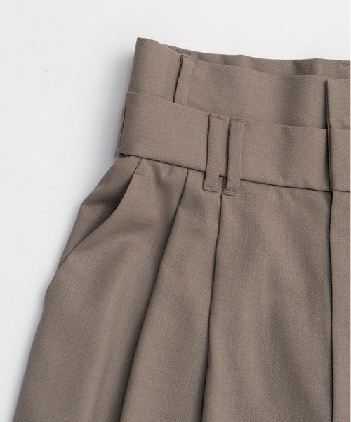 PRANK PROJECT（プランクプロジェクト）の「【2026Spring Pre-Order】ダブルウエストスラックス / Double-Waist Slacks（スラックス・レディース・ブラック/グレイッシュベージュ/ホワイト・36/38）」の6枚目の写真