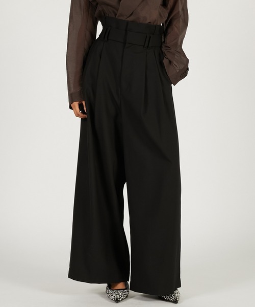 PRANK PROJECT(プランクプロジェクト)の「ダブルウエストスラックス / Double-Waist Slacks(スラックス・レディース・ブラック/グレイッシュベージュ/ホワイト・36/38)」の5枚目の写真