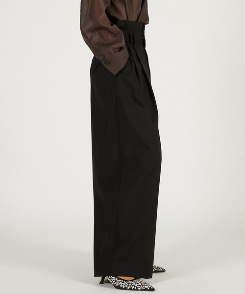 PRANK PROJECT(プランクプロジェクト)の「ダブルウエストスラックス / Double-Waist Slacks(スラックス・レディース・ブラック/グレイッシュベージュ/ホワイト・36/38)」の8枚目の写真