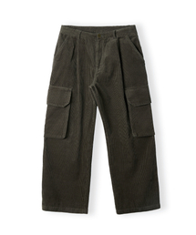 HOOVES（フーブス）の「Corduroy one-tuck cargo pants [Ash Khaki]（その他パンツ）」