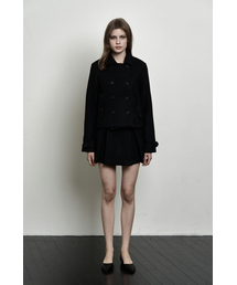 PLAIN WOOL MINI SKIRT BLACK