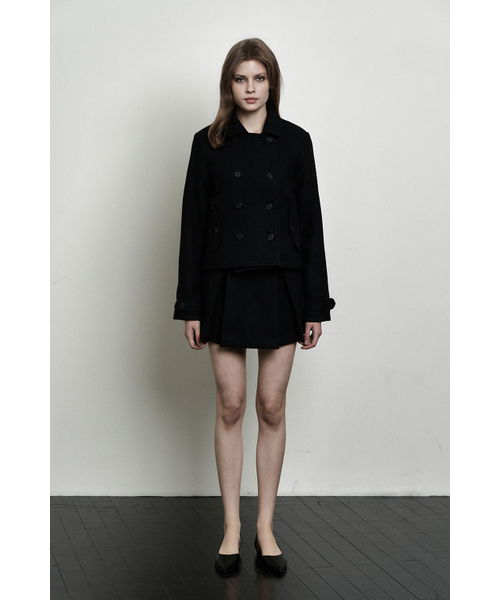 SYNERJYN(シナジン)の「PLAIN WOOL MINI SKIRT BLACK(スカート・レディース・その他・SMALL/MEDIUM)」の1枚目の写真