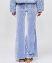 RAWMANTICS（ローマンティクス）の「ロゴキュービックベルベットスリムブーツカットソフトブルー（スウェットパンツ）」