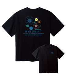 SY フラワー オーバーサイズ 半袖Tシャツ [ブラック]