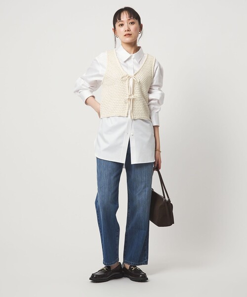 green label relaxing(グリーンレーベルリラクシング)の「メッシュ ニット 2WAY ジレ ウォッシャブル(ベスト・レディース・ダークグレー/オフホワイト・FREE)」の19枚目の写真