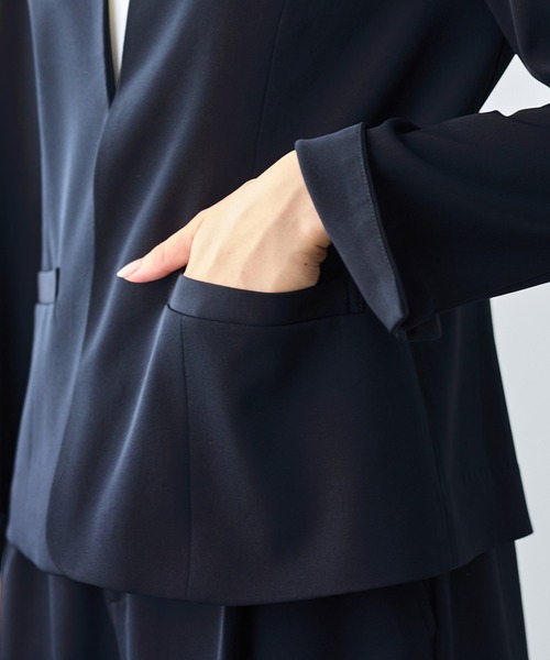Viola e Viola（ヴィオラエヴィオラ）の「【2点セット】洗える！カラーレスジャケットガウチョスーツ（スーツパンツ・レディース・ネイビー/ブラック・M/L/LL）」の17枚目の写真