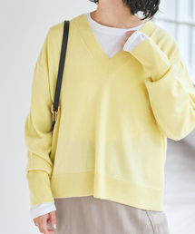 レディースのニット/セーター（イエロー/黄色系・カシミヤ