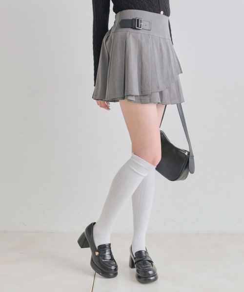 OLIVE des OLIVE（オリーブデオリーブ）の「アシメプリーツスカート（スカート・レディース・ブラウン/グレー系その他/チャコールグレー・FREE）」の7枚目の写真