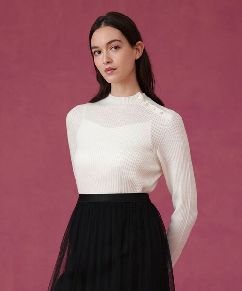 ANAYI（アナイ）の「メリノワイドリブハイネック プルオーバー（ニット/セーター・レディース・オフホワイト・38）」の2枚目の写真