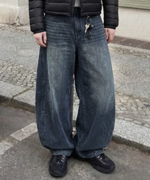 ANOLORCODE（アノローコード）の「リブカーブドデニムパンツ（濃紺）（デニムパンツ）」