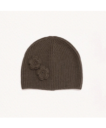 MAC MOC（マックモック）の「コートビーニー_ニットコサージュフラワービーニー_6カラー（ニットキャップ/ビーニー）」