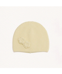 MAC MOC（マックモック）の「コートビーニー_ニットコサージュフラワービーニー_6カラー（ニットキャップ/ビーニー）」