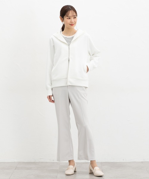 Honeys（ハニーズ）の「ダブルジップパーカー（パーカー・レディース・アイボリー/ブラック/サックスブルー/グレイッシュベージュ/ピンク・S/M/LL/L）」の13枚目の写真